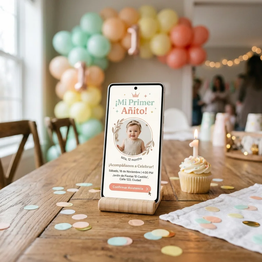 Invitaciones digitales para Mi Primer Añito